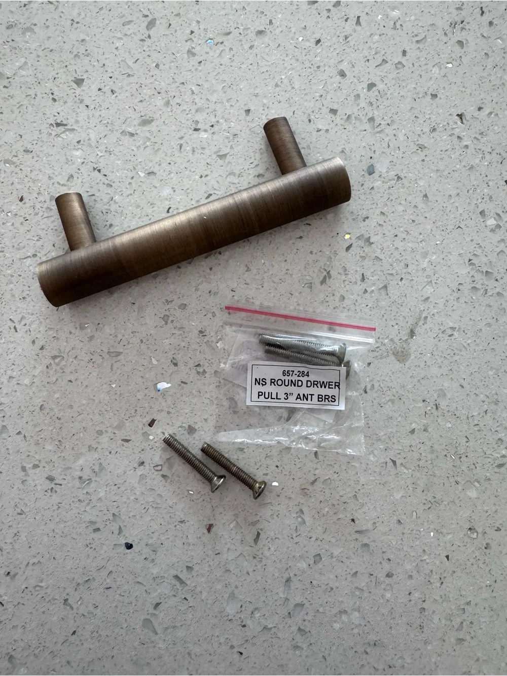 Round 3” Antique Brass Bar Pull